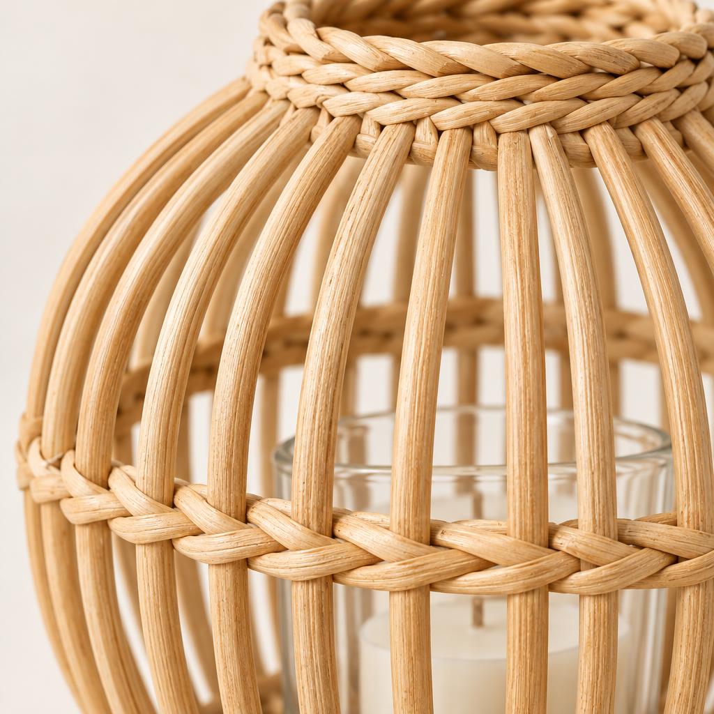 Woven Rattan Tealight Lanterns, Set of 2 – view 3