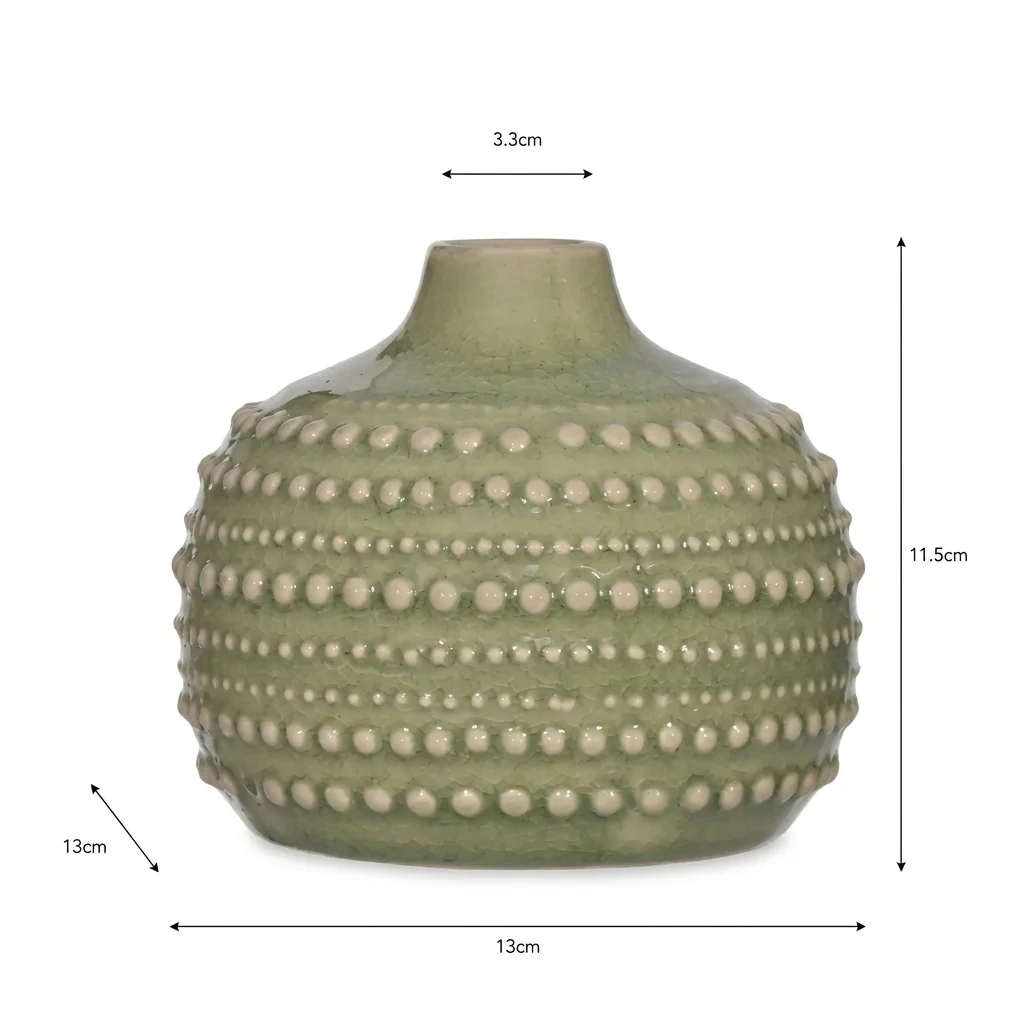 Castello Ceramic Bottle Vase | Sage Green Medium Decorative Vase – view 2